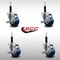 Service Caster 3'' SS Blue Poly Swivel 3/4'' Expanding Stem Caster Set with Brake, 4PK SCC-SSEX20S314-PPUB-BLUE-TLB-34-4 - alternate 2